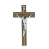 Palais du Rosaire Crucifix Bois | Crucifix Bois Superpose Et Christ Argente 16,5 Cm