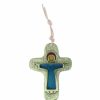 Palais du Rosaire Crucifix Metal | Crucifix Du Christ Glorieux En Bronze Emaille 8.5Cm