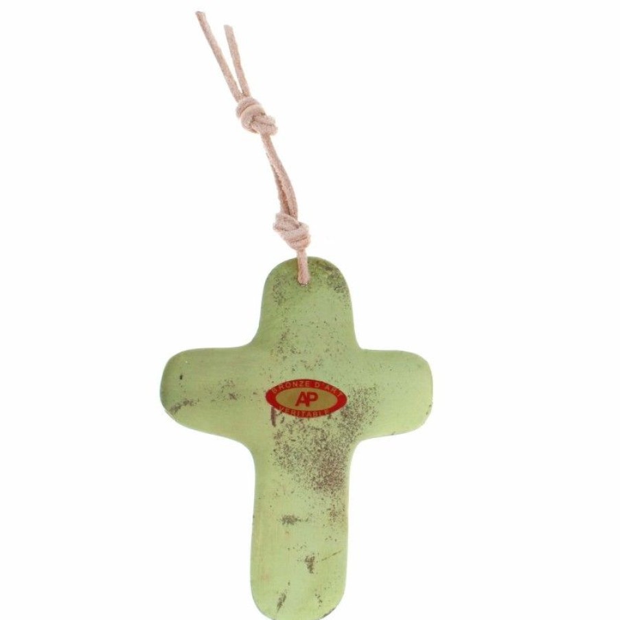 Palais du Rosaire Crucifix Metal | Crucifix Du Christ Glorieux En Bronze Emaille 8.5Cm