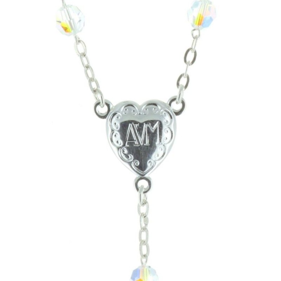 Palais du Rosaire Chapelet Argent | Chapelet De Lourdes En Cristal Swarovski Et Chaine En Argent