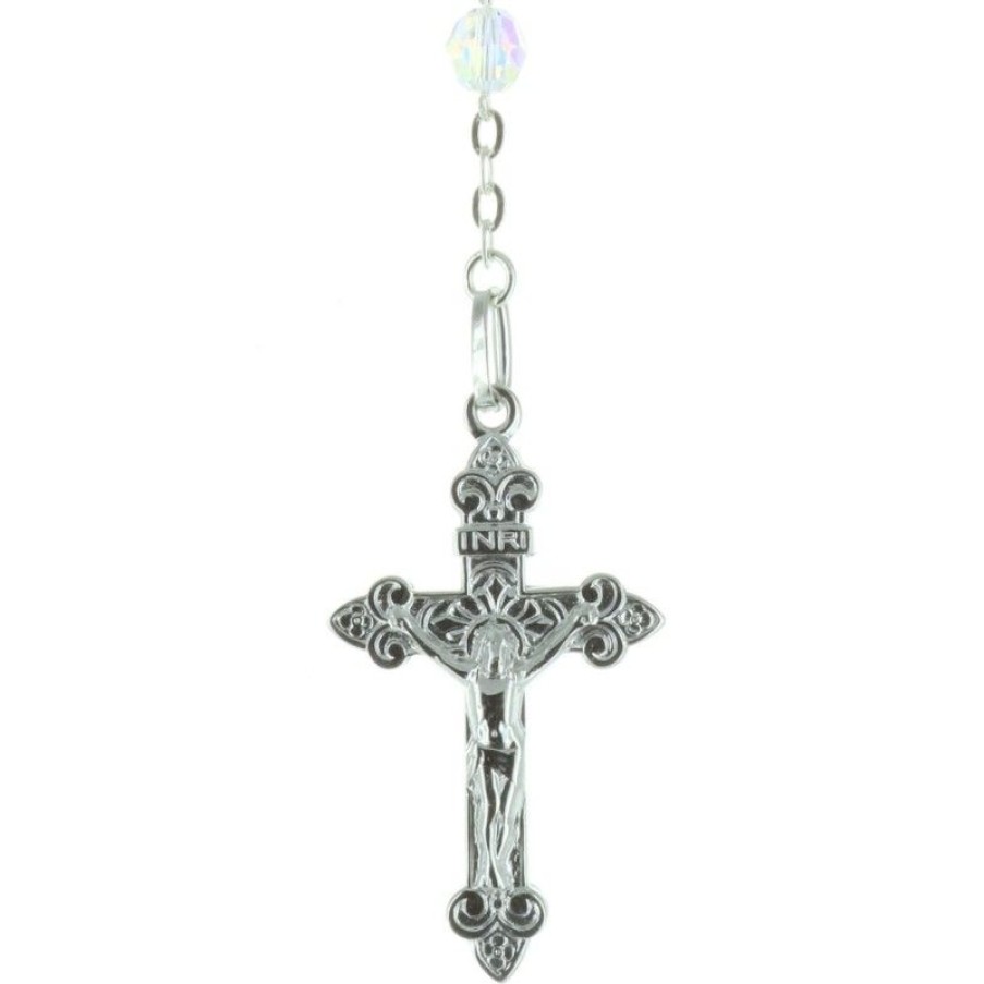 Palais du Rosaire Chapelet Argent | Chapelet De Lourdes En Cristal Swarovski Et Chaine En Argent