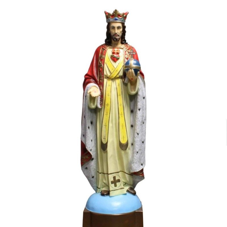Palais du Rosaire Statue De Grande Taille | Statue Du Christ Roi Grande Taille En Resine 118Cm