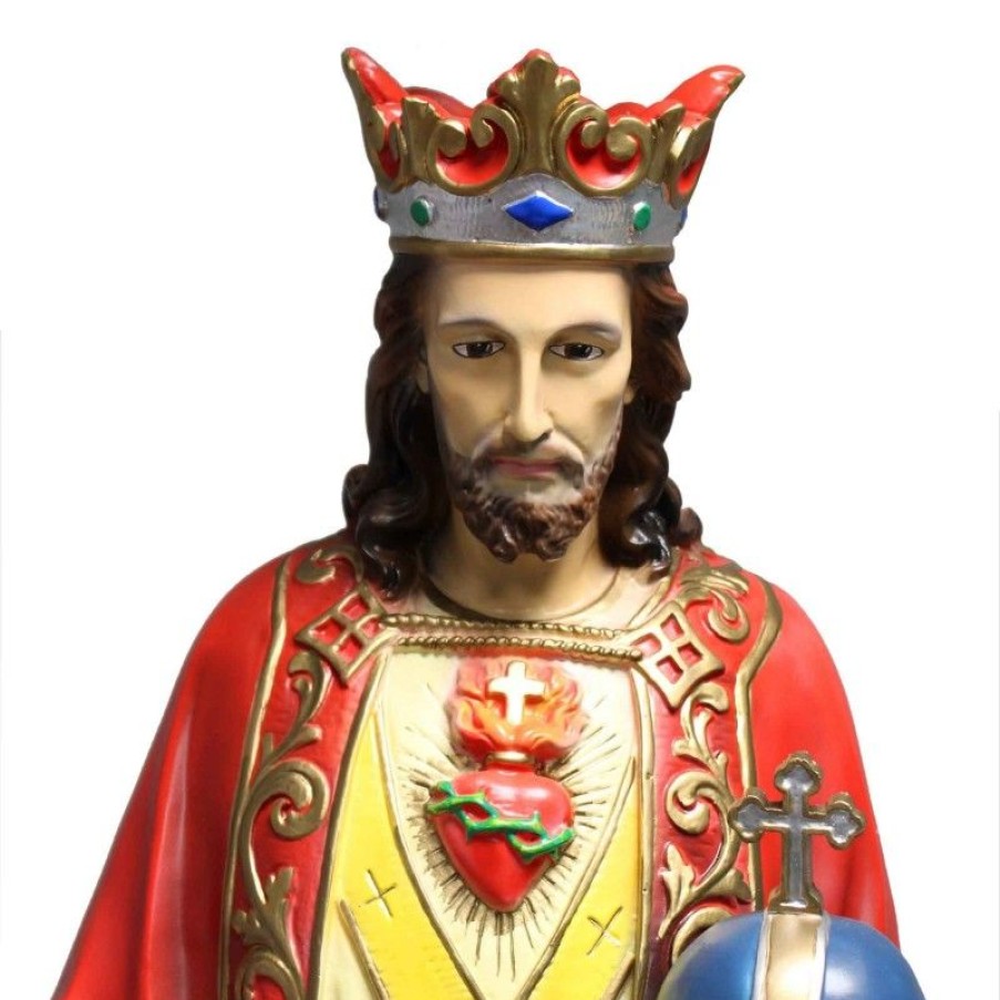 Palais du Rosaire Statue De Grande Taille | Statue Du Christ Roi Grande Taille En Resine 118Cm