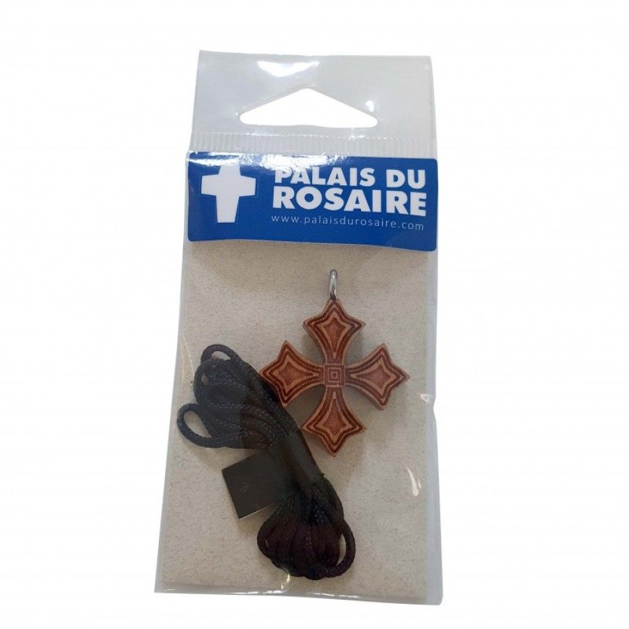 Palais du Rosaire Croix Religieuse | Collier Croix En Bois D'Erable De 2,8Cm Avec Cordon