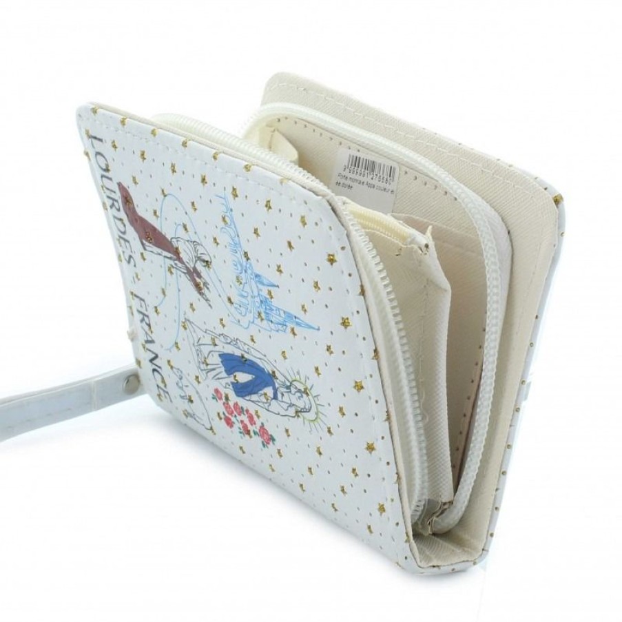 Palais du Rosaire Porte&Feuille | Porte Feuille A Zip Illustre Avec La Vierge De Lourdes