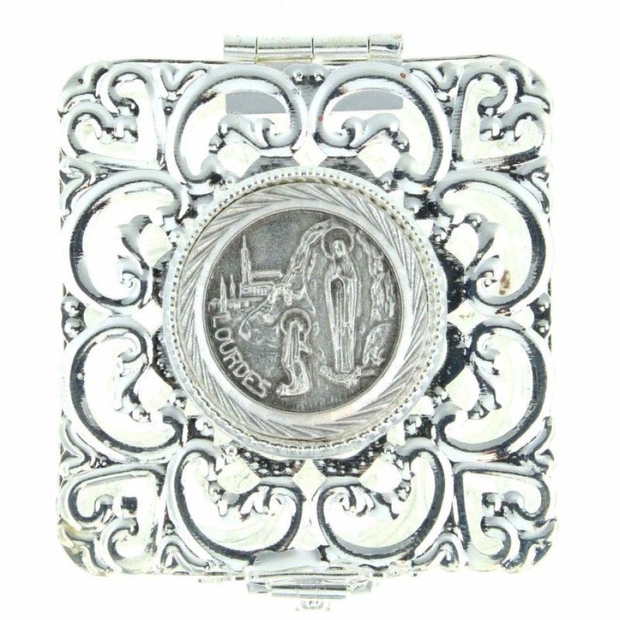 Palais du Rosaire Boite A Chapelet | Boite Filigrane Pour Chapelet Avec Image Apparition De Lourdes