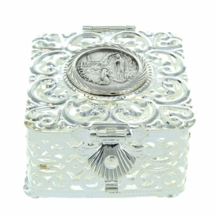 Palais du Rosaire Boite A Chapelet | Boite Filigrane Pour Chapelet Avec Image Apparition De Lourdes