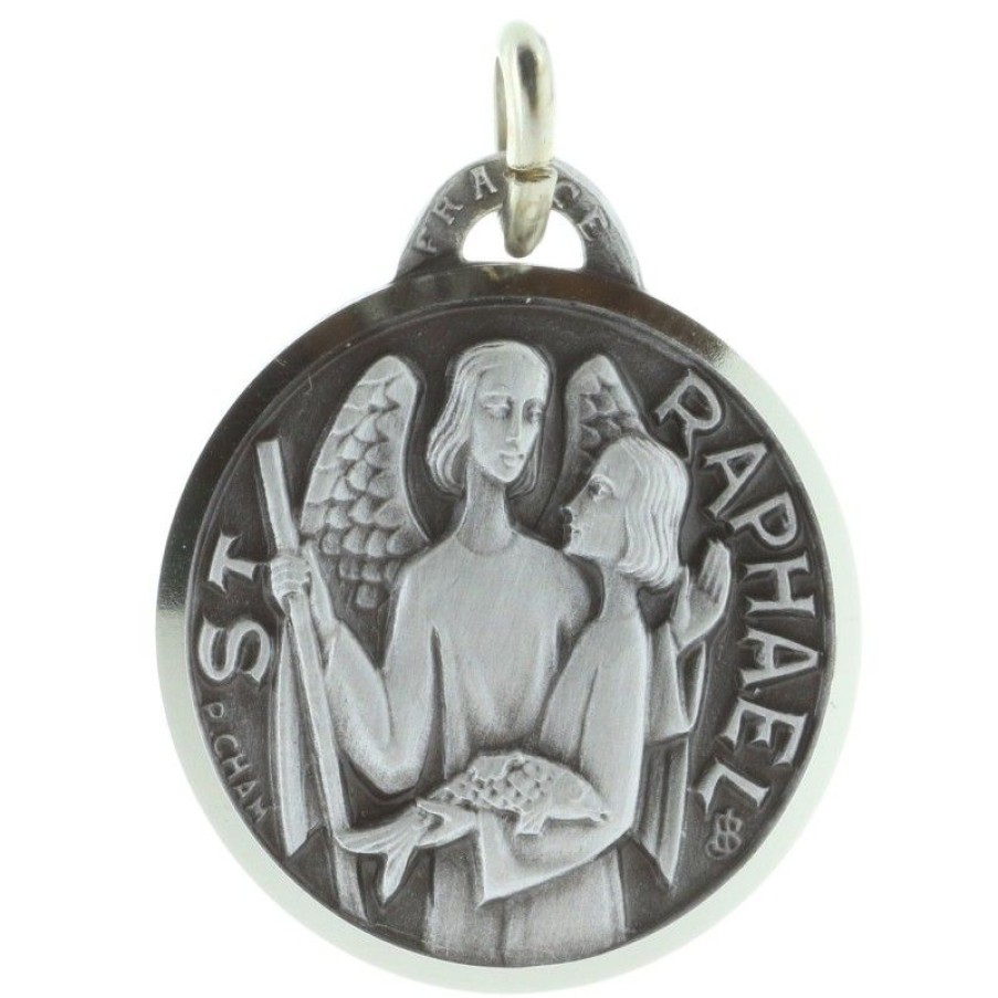 Palais du Rosaire Medaille Et Croix Metal | Medaille De Saint Raphael Argentee