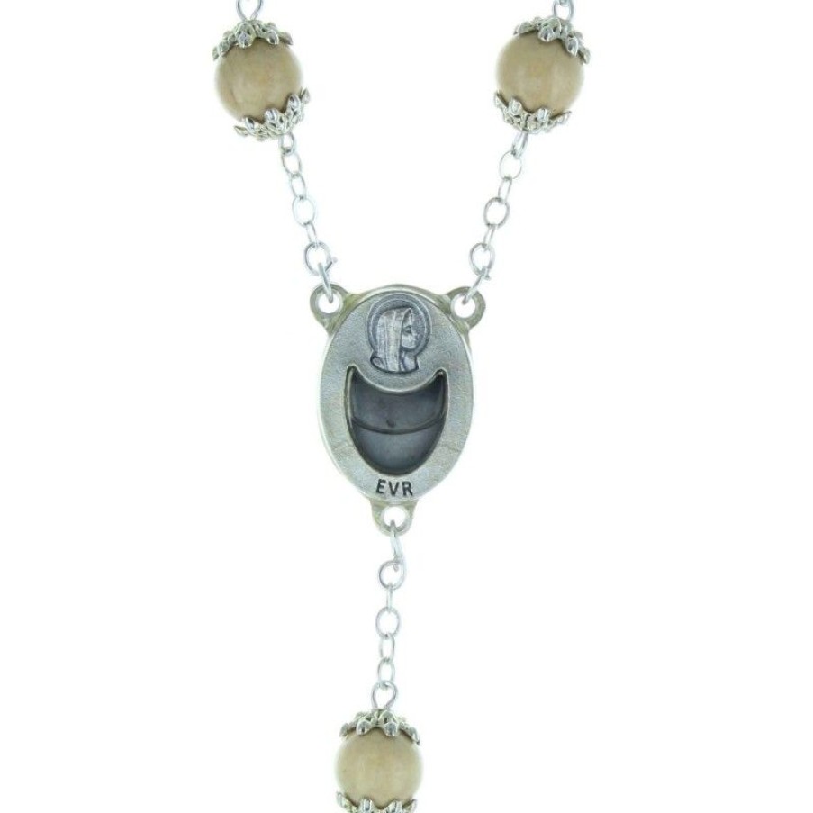 Palais du Rosaire Chapelet Bois | Chapelet Eau De Lourdes Avec Des Grains Bois Festonnes 10Mm