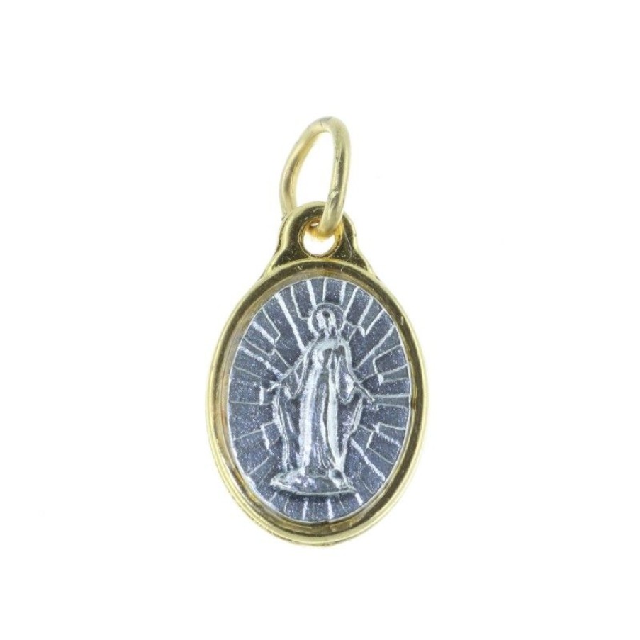 Palais du Rosaire Medaille Et Croix Metal | Medaille Metal Dore Vierge Miraculeuse Argentee
