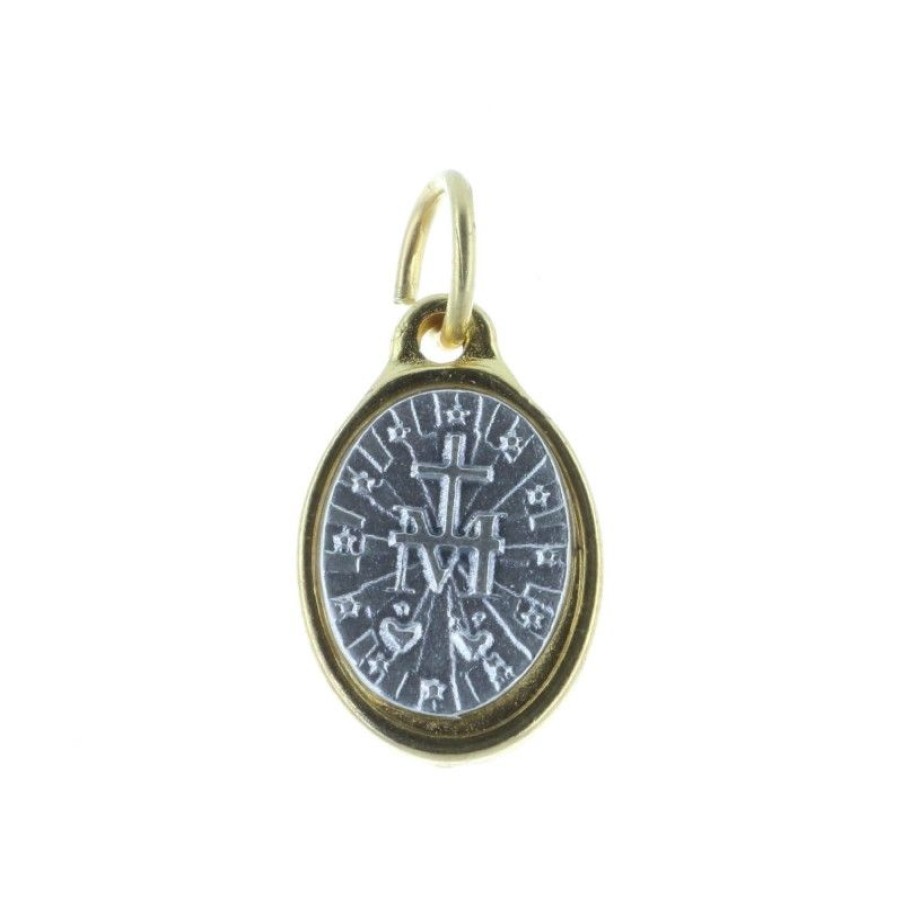 Palais du Rosaire Medaille Et Croix Metal | Medaille Metal Dore Vierge Miraculeuse Argentee
