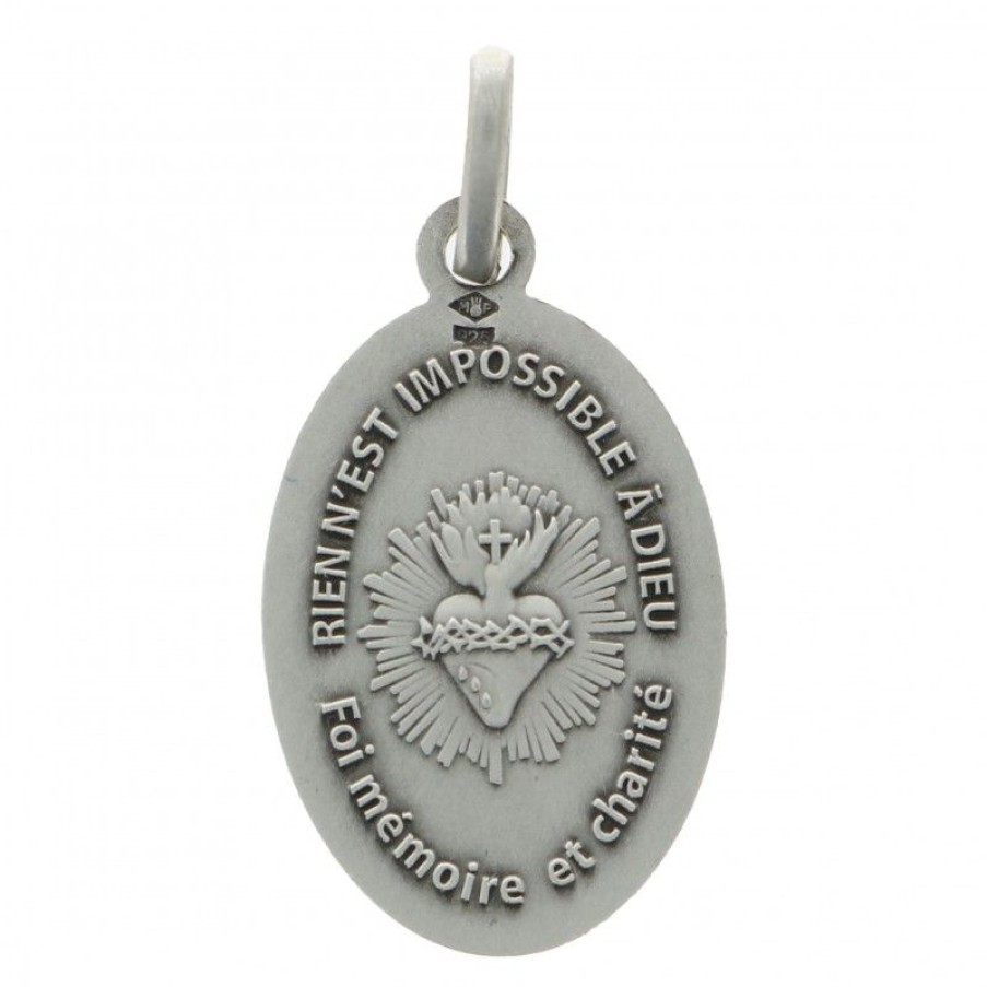 Palais du Rosaire Medaille Et Croix Argent | Medaille Argent Notre-Dame Artiguelongue