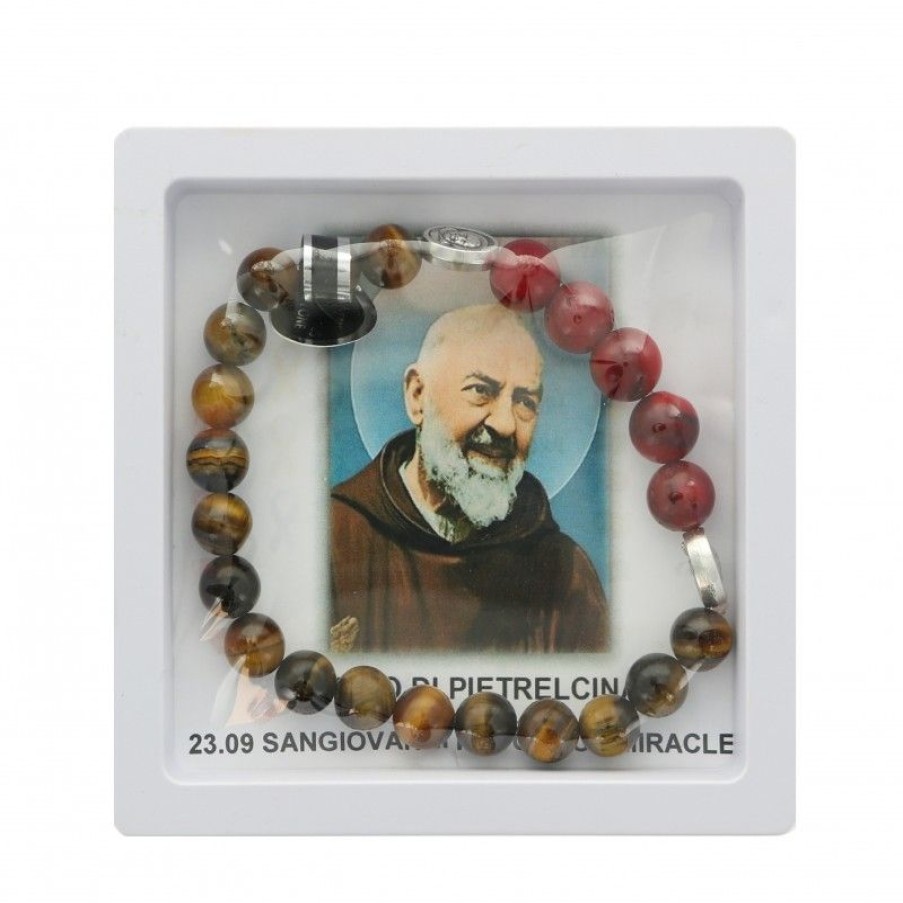 Palais du Rosaire Bracelet Fantaisie | Bracelet De Saint Padre Pio En Pierres Semi-Precieuses