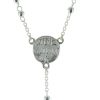 Palais du Rosaire Chapelet Argent | Chapelet De Lourdes En Argent Avec Fermoir Grains 3Mm Croix Classique