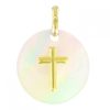 Palais du Rosaire Medaille Et Croix Or | Medaille En Nacre Et Croix En Or 18 Carats 16Mm