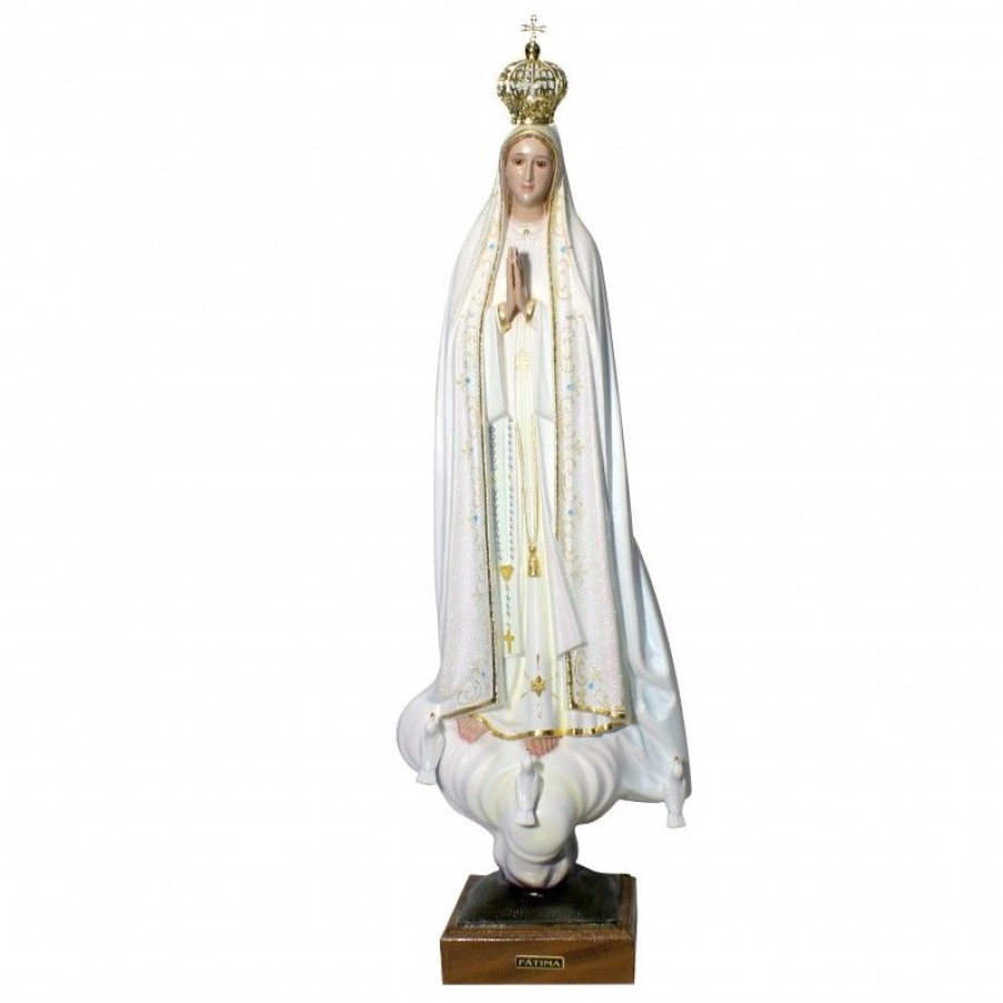 Palais du Rosaire Statue Vierge De Fatima | Statue Fatima En Resine Avec Des Brillants 70 Cm