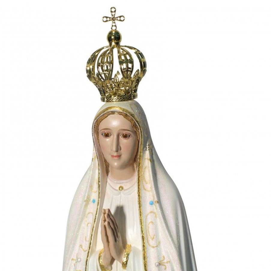 Palais du Rosaire Statue Vierge De Fatima | Statue Fatima En Resine Avec Des Brillants 70 Cm