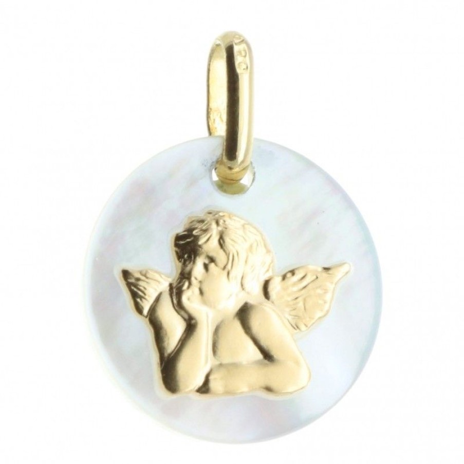 Palais du Rosaire Medaille Et Croix Or | Medaille Ange En Nacre Et Or Massif