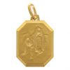Palais du Rosaire Medaille Et Croix Plaque Or | Medaille En Plaque Or Double Face Vierge De Profil Et Apparition 20 Mm