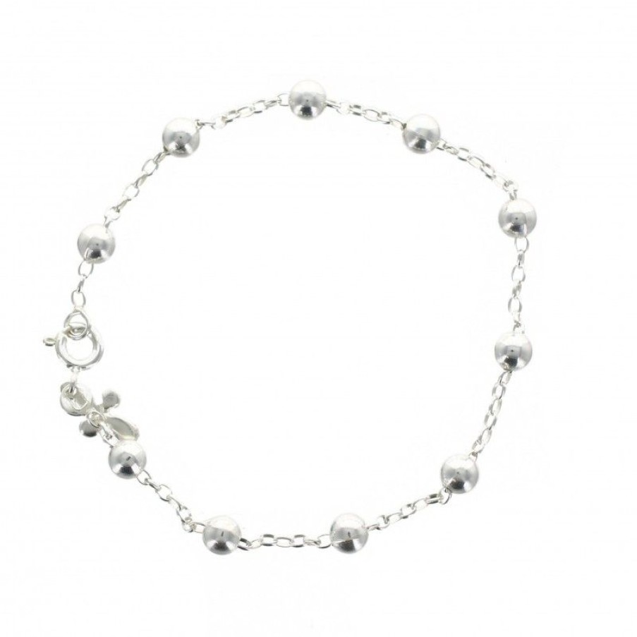Palais du Rosaire Bracelet Argent | Bracelet Dizainier En Argent Avec Croix 18 Cm