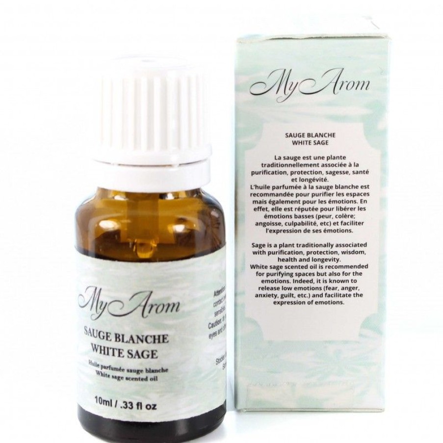 Palais du Rosaire Huile Religieuse | Huile Essentielle Religieuse Parfumee A La Sauge Blanche Avec Priere 10Ml