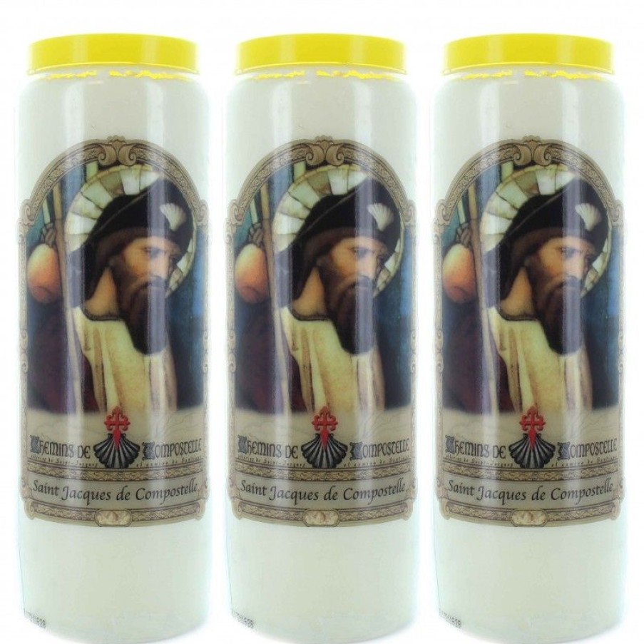 Palais du Rosaire Bougie Neuvaine | Lot De 3 Bougies De Neuvaine Saint Jacques De Compostelle