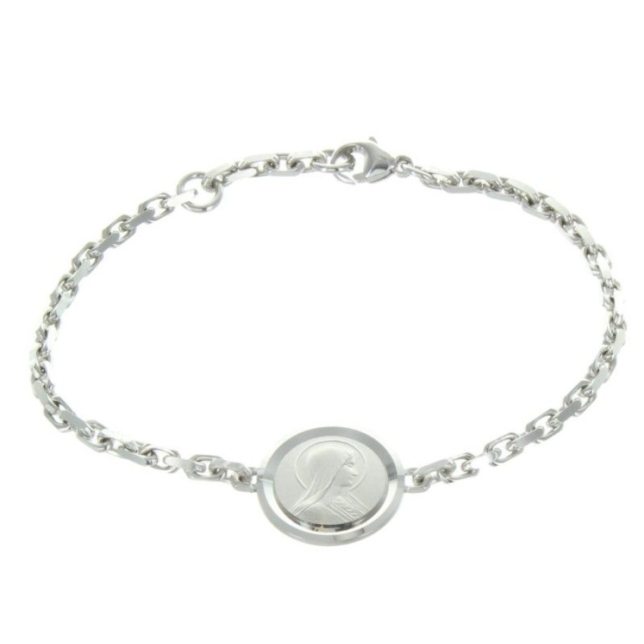 Palais du Rosaire Bracelet Argent | Bracelet De Lourdes En Argent Avec Une Medaille Double Face