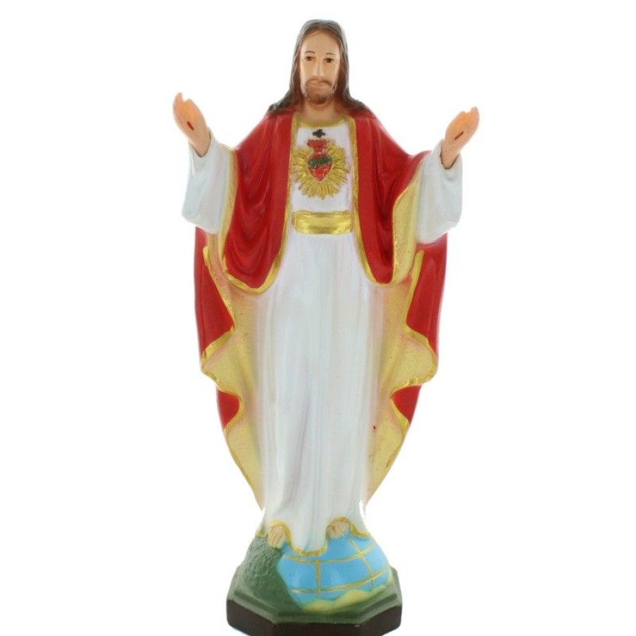 Palais du Rosaire Sacre&Coeur De Jesus | Statue Du Sacre Coeur De Jesus Bras Ouverts En Resine 30Cm
