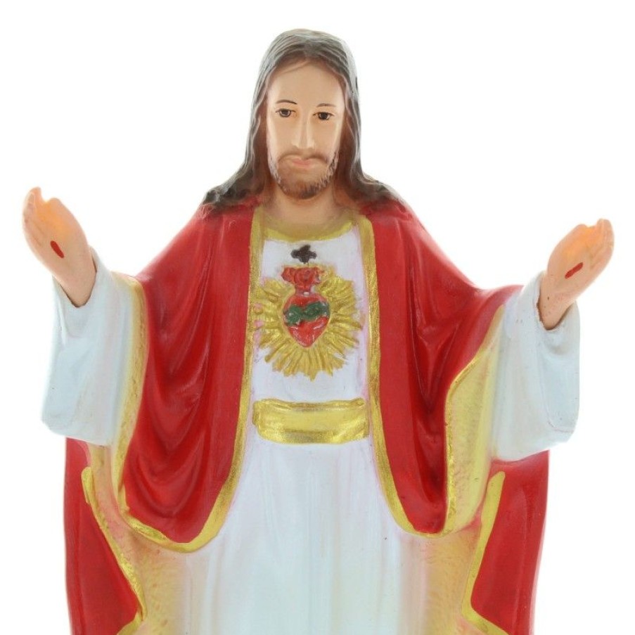 Palais du Rosaire Sacre&Coeur De Jesus | Statue Du Sacre Coeur De Jesus Bras Ouverts En Resine 30Cm
