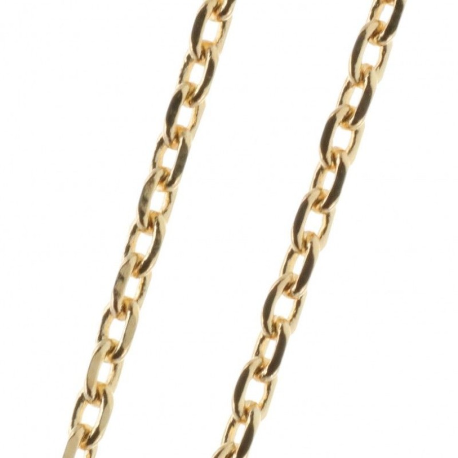 Palais du Rosaire Collier En Plaque Or | Chaine Plaque Or Maille Forcat Lime 50 Cm
