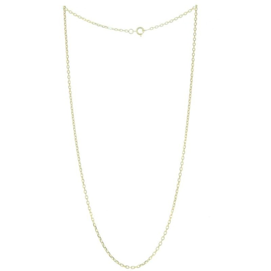 Palais du Rosaire Collier En Plaque Or | Chaine Plaque Or Maille Forcat Lime 50 Cm