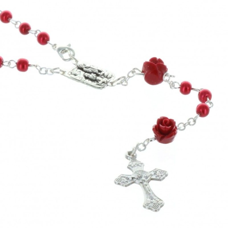 Palais du Rosaire Chapelet Verre | Chapelet De Lourdes En Verre Grains Irises Et Paters En Forme De Rose