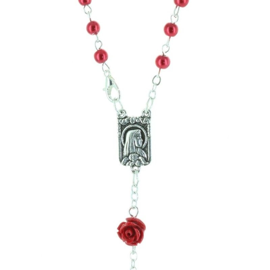 Palais du Rosaire Chapelet Verre | Chapelet De Lourdes En Verre Grains Irises Et Paters En Forme De Rose