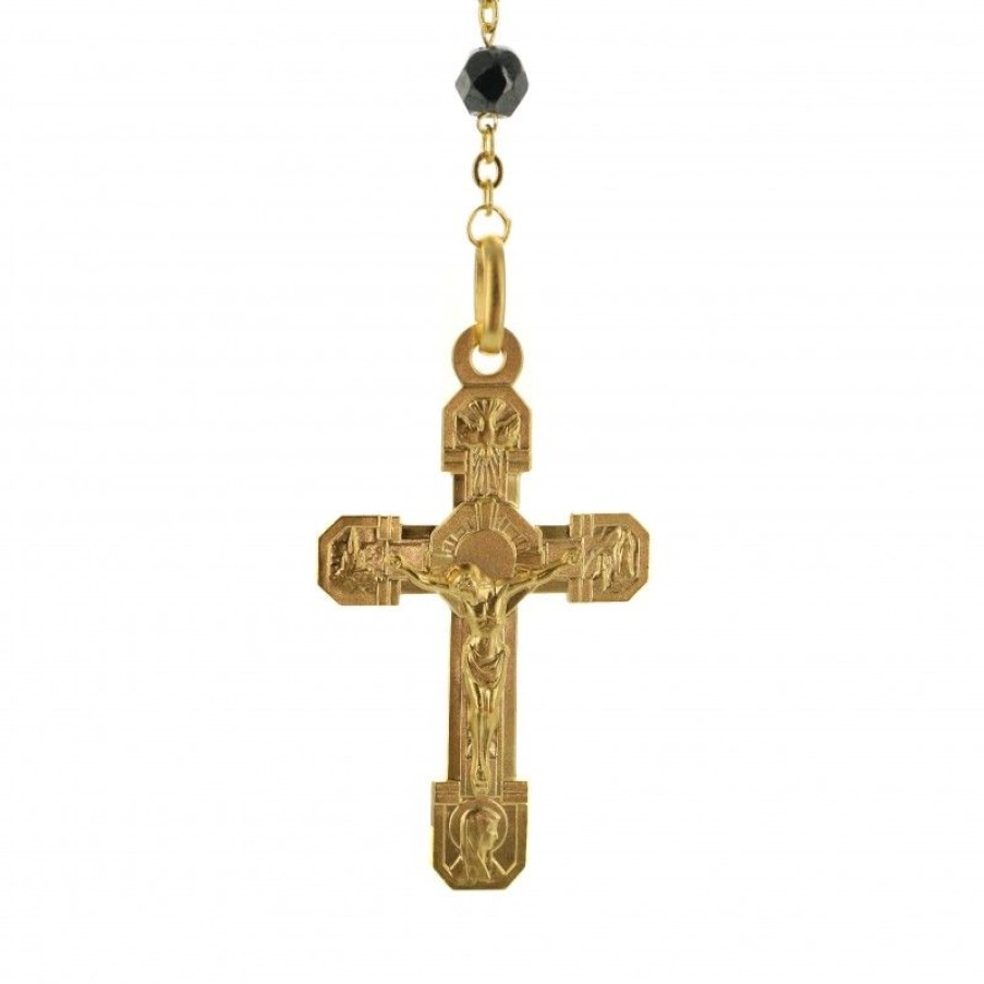 Palais du Rosaire Chapelet Cristal | Chapelet De Lourdes Dore En Cristal Swarovski Avec Coeur Apparition