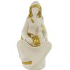 Palais du Rosaire Autre Statue De La Vierge | Statue De La Vierge A L'Enfant Blanche Et Dore Paillete De 13Cm