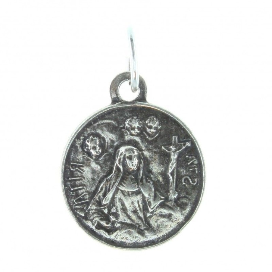 Palais du Rosaire Medaille Et Croix Metal | Medaille De Sainte Rita En Metal Argente 15Mm