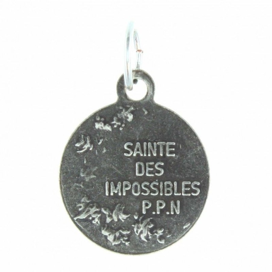 Palais du Rosaire Medaille Et Croix Metal | Medaille De Sainte Rita En Metal Argente 15Mm