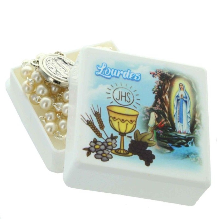 Palais du Rosaire Chapelet Pour Enfant | Chapelet De Communion En Boite Avec Des Grains Nacres