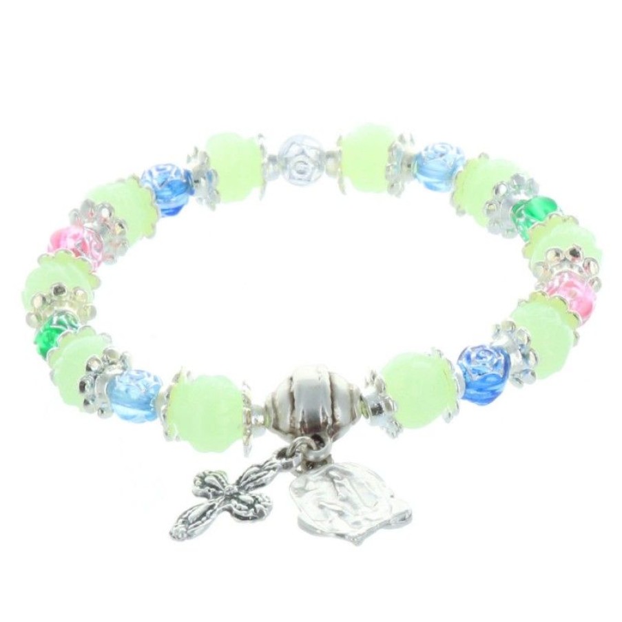 Palais du Rosaire Bracelet Dizainier | Bracelet Dizainier Grains Lumineux Et Apparition De Lourdes