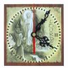 Palais du Rosaire Horloge | Horloge De Lourdes Carree En Bois 13X13Cm