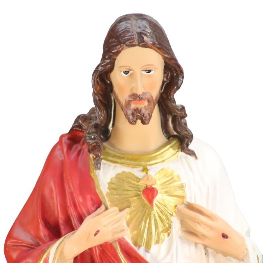 Palais du Rosaire Sacre&Coeur De Jesus | Statue Du Sacre Coeur De Jesus De 50Cm En Resine