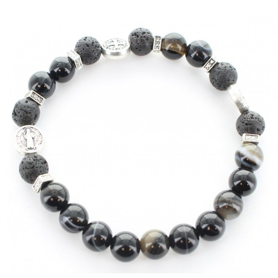 Palais du Rosaire Bracelet Fantaisie | Bracelet De Saint Benoit En Pierres Semi-Precieuses