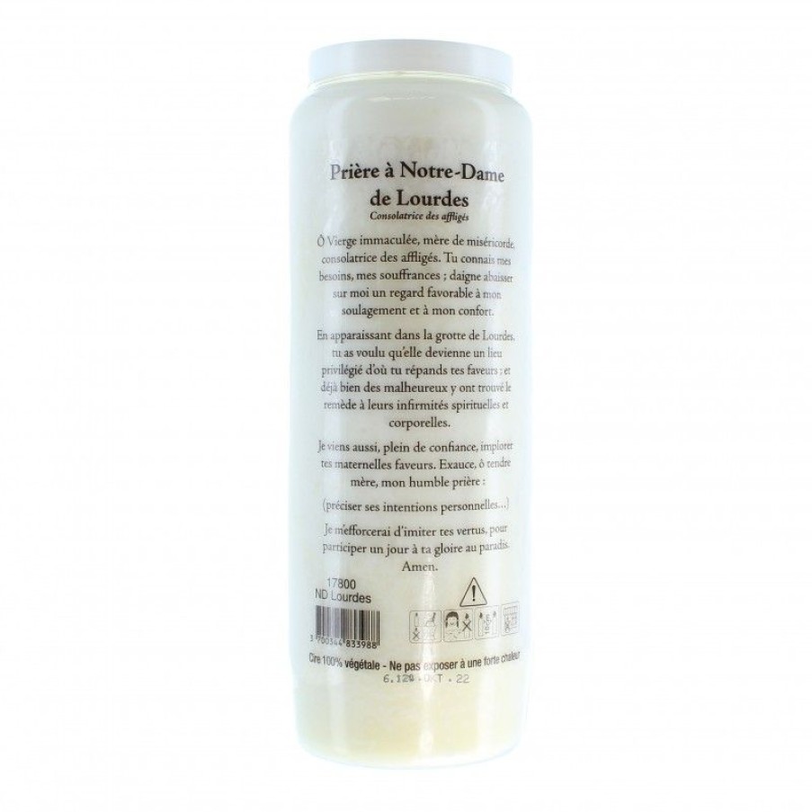 Palais du Rosaire Bougie Neuvaine | Lot De 10 Bougie De Neuvaine De Notre Dame De Lourdes Avec Prieres Au Dos