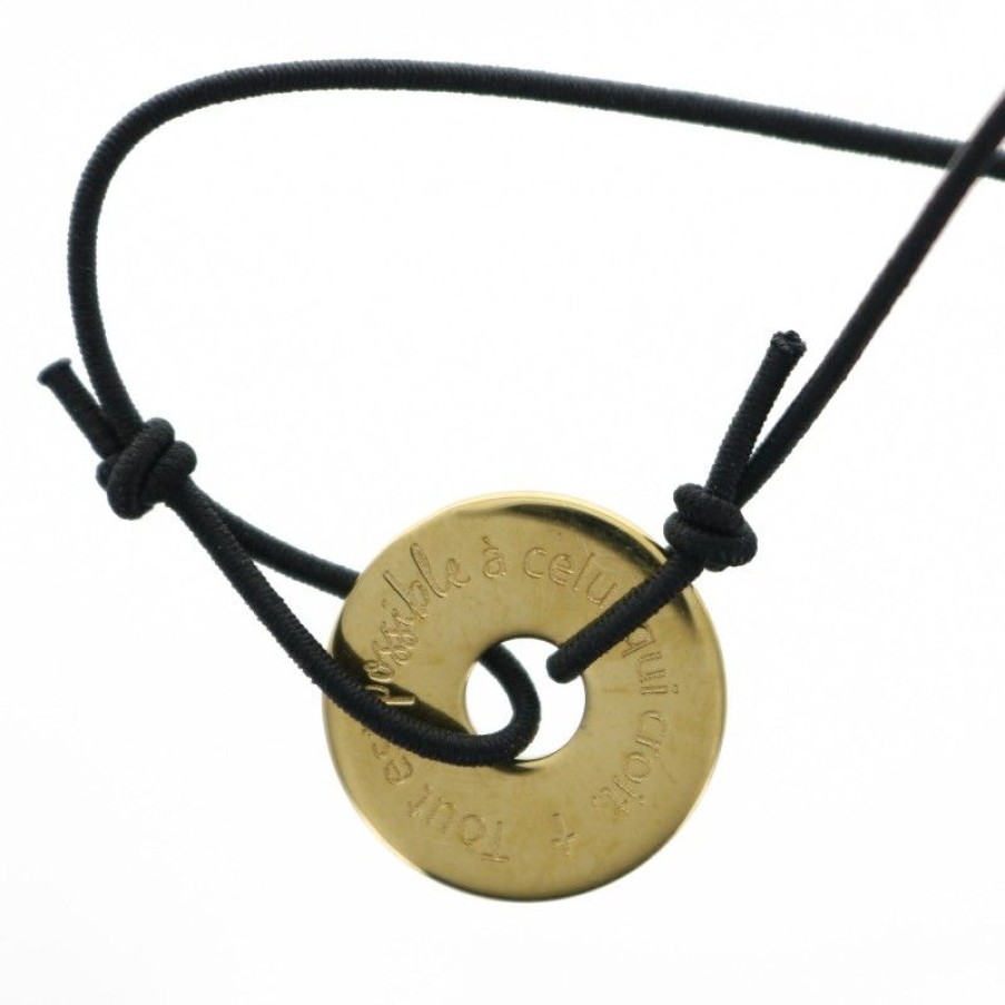 Palais du Rosaire Bracelet Fantaisie | Bracelet Anneau En Laiton Dore \\"Tout Est Possible A Celui Qui Croit\\"