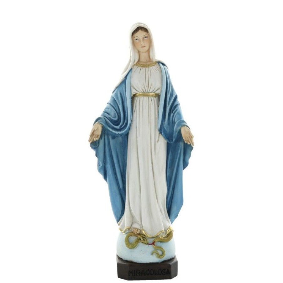 Palais du Rosaire Statue Vierge Miraculeuse | Statue De La Vierge Miraculeuse En Resine Coloree 30 Cm