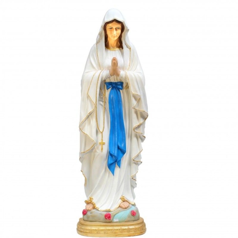 Palais du Rosaire Statue De Notre Dame De Lourdes | Statue Notre Dame De Lourdes En Resine Coloree 150 Cm