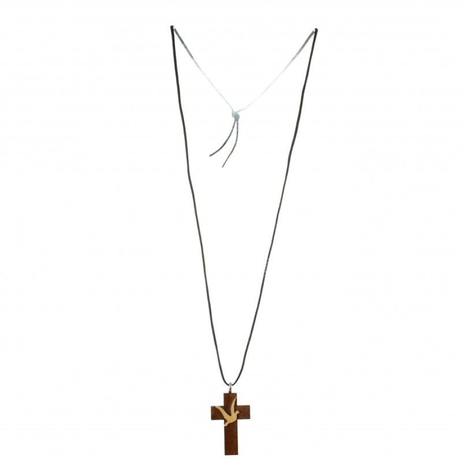 Palais du Rosaire Croix En Pendentif | Croix Ensemble En Bois D'Erable De 3,5Cm Avec Cordon