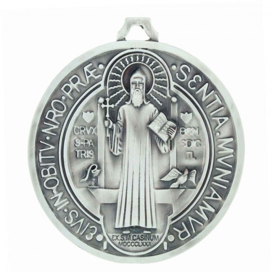 Palais du Rosaire Medaille Murale | Medaille De Saint Benoit Tres Grande Taille 10Cm En Metal