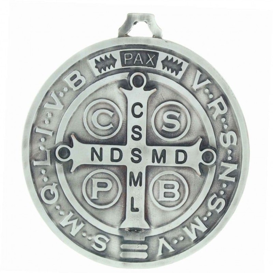 Palais du Rosaire Medaille Murale | Medaille De Saint Benoit Tres Grande Taille 10Cm En Metal