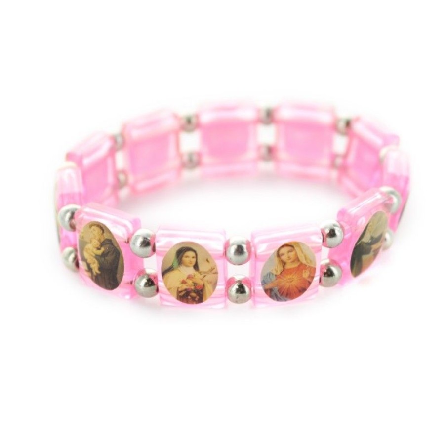 Palais du Rosaire Bracelet Fantaisie | Bracelet Extensible Avec Images De Saints